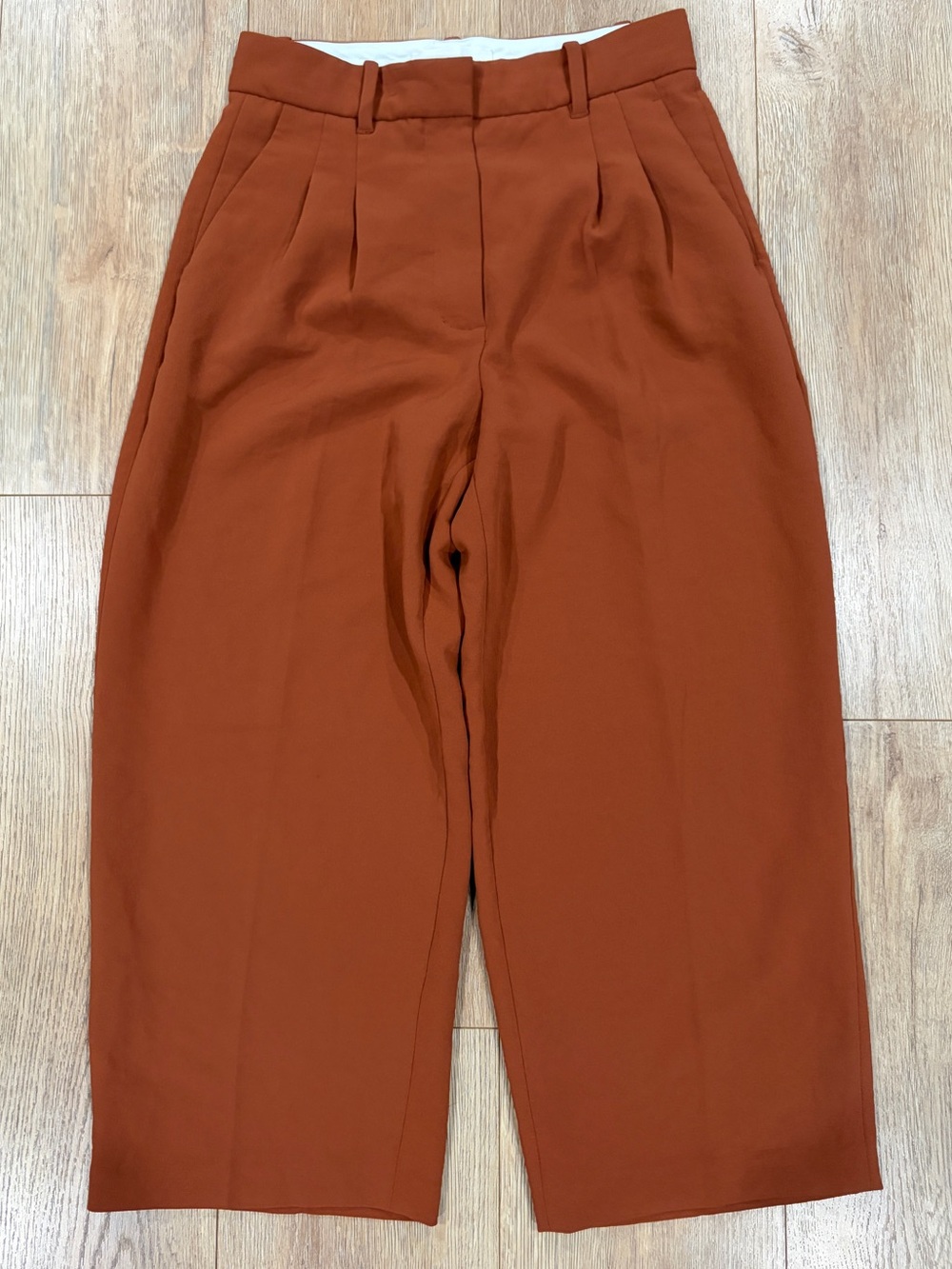 Wilfred The Effortless Pant Burnt Orange Rust High Rise Pleated Trousers Size 6